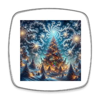 Fraktalpicture of a snowy X-Mas - Viereckiger Kühlschrankmagnet - Weiß - Vorne