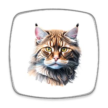 Maine Coon Cat Kitten Cat Owner Male Cat - Square fridge magnet - white - Front