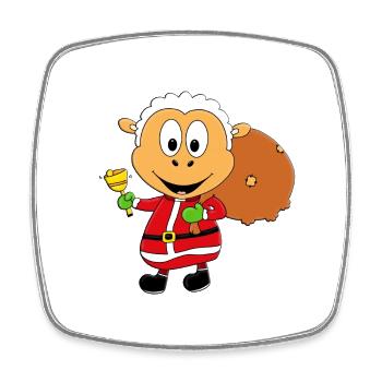 SCHAF - WEIHNACHTSMANN - TIER - TIERISCH - Viereckiger Kühlschrankmagnet - Weiß - Vorne