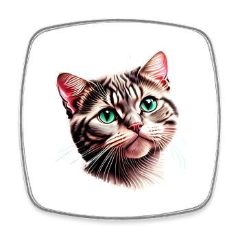 Propriétaire de chat, chat domestique, chat, chat siamois, chaton - Magnet carré - blanc - Devant