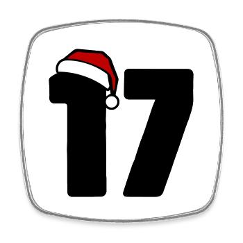 17 Numéro Noël - Magnet carré - blanc - Devant