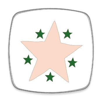 Star Pink Green - Square fridge magnet - white - Front