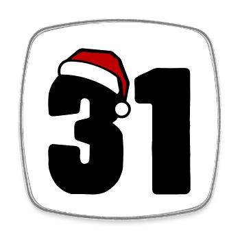 31 Number Christmas - Square fridge magnet - white - Front