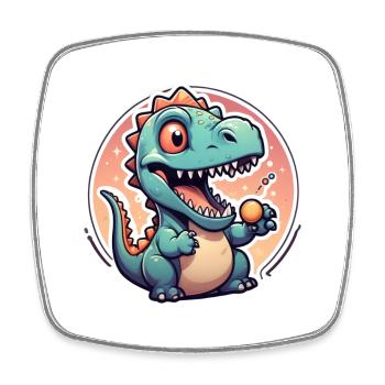 Cartoon Dinosaur - Square fridge magnet - white - Front