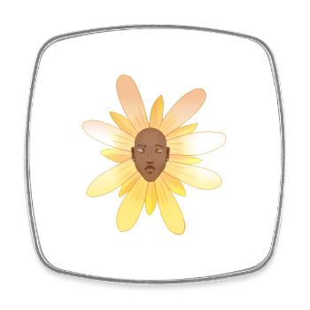 Mauerblümchen - Viereckiger Kühlschrankmagnet - Weiß - Vorne