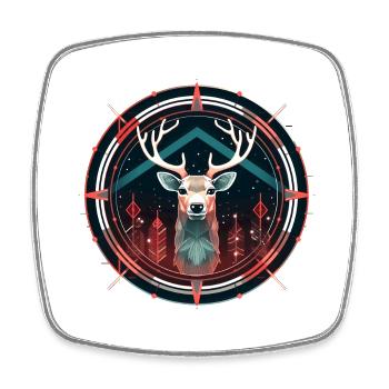 Deer in Ornament, Love Deers - Square fridge magnet - white - Front