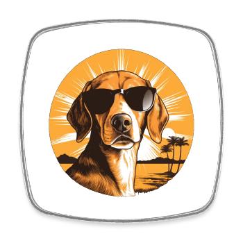Beagle - Magnet carré - blanc - Devant