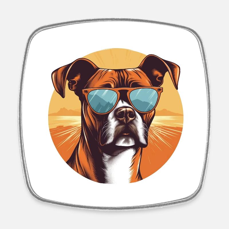 Boxer 2 - Square fridge magnet - white