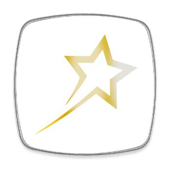 Goldener Stern - Viereckiger Kühlschrankmagnet - Weiß - Vorne