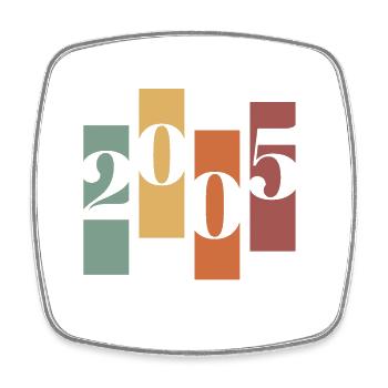 2005 Vintage Retro - Square fridge magnet - white - Front