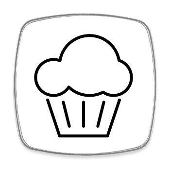 Muffin oder Cupcake - Viereckiger Kühlschrankmagnet - Weiß - Vorne