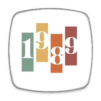 1989 Vintage Retro - Square fridge magnet - white - Front