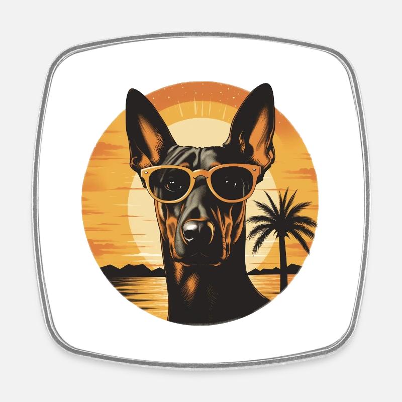 Doberman - Square fridge magnet - white