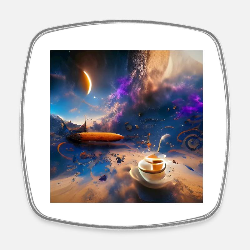 The Coffee Bean art - Square fridge magnet - white