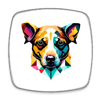 German Shepherd Dog Owner Dog Dog Dog Owner - Square fridge magnet - white - Front