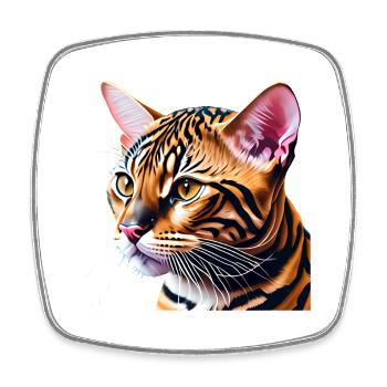 Bengalkatze Kätzchen Bengalkätzchen Katzenbesitzer - Viereckiger Kühlschrankmagnet - Weiß - Vorne