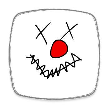 Clown - Viereckiger Kühlschrankmagnet - Weiß - Vorne