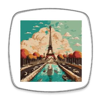 Eiffel Tower in Paris - Square fridge magnet - white - Front