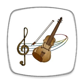 Violon - Magnet carré - blanc - Devant