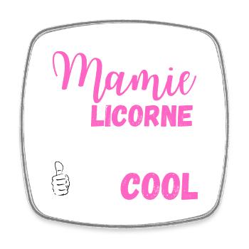 Mamie licorne - Magnet carré - blanc - Devant