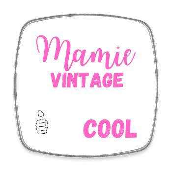 Mamie vintage - Magnet carré - blanc - Devant