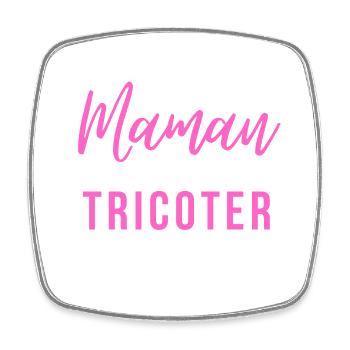 Maman tricoter - Magnet carré - blanc - Devant