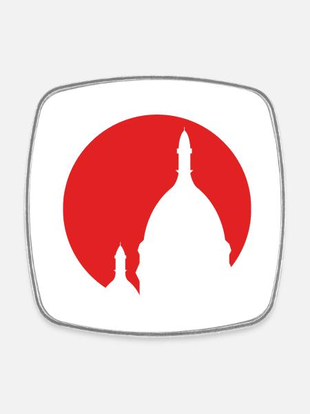 Sacré-Coeur Montmartre Paris red silhouette - Square fridge magnet - white