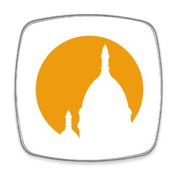 Sacré-Coeur Montmartre Paris gelbe Silhouette - Viereckiger Kühlschrankmagnet - Weiß - Vorne