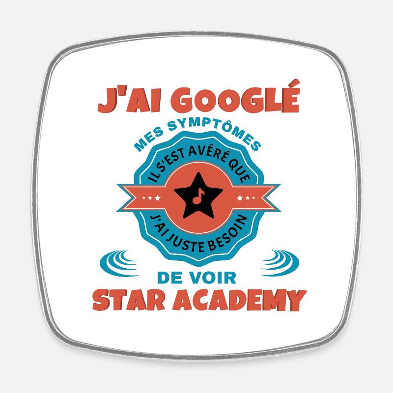 Star academy - Magnet carré - blanc