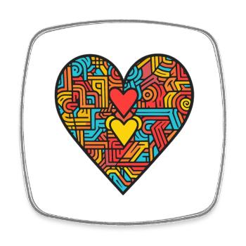 Herz Liebe - Viereckiger Kühlschrankmagnet - Weiß - Vorne