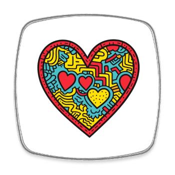 Herz Liebe - Viereckiger Kühlschrankmagnet - Weiß - Vorne