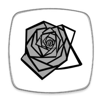 Rose - Viereckiger Kühlschrankmagnet - Weiß - Vorne