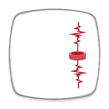 Hockey Battement de coeur idée cadeau hockey - Magnet carré - blanc - Devant