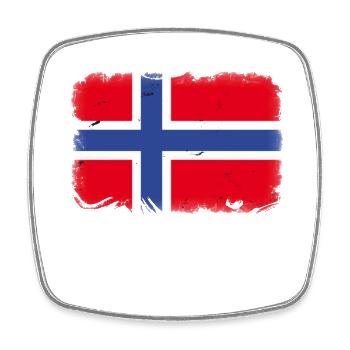 Voyage de pêche en Norvège personnalisable - Magnet carré - blanc - Devant
