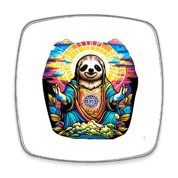 Believing Sloth - Square fridge magnet - white - Front