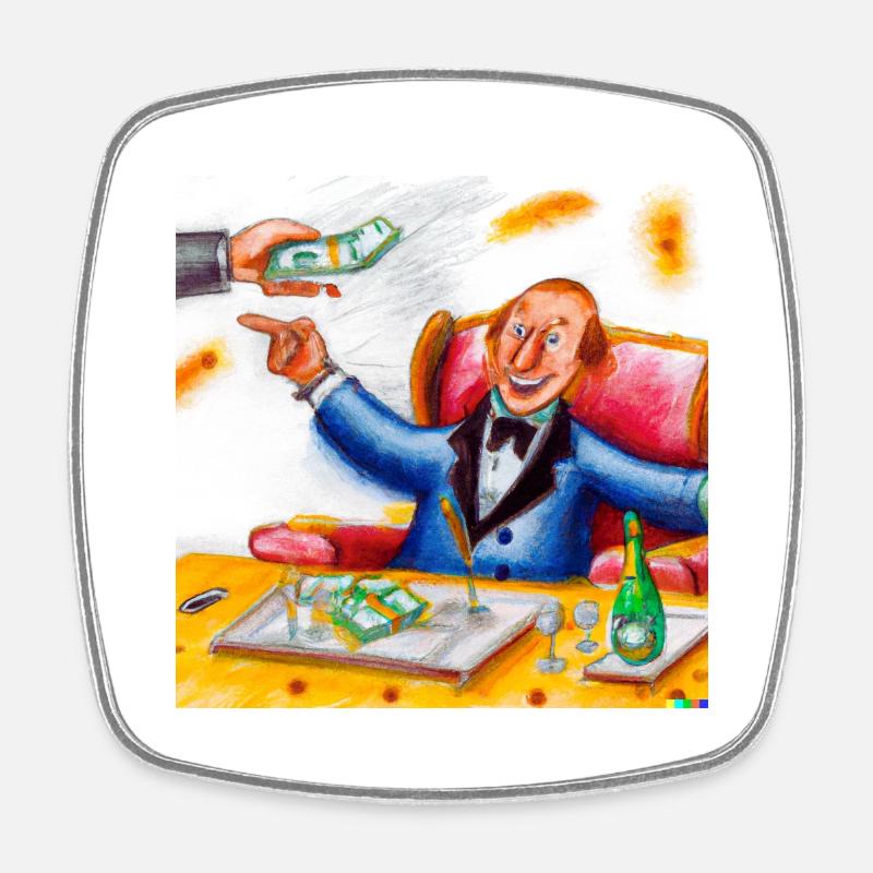 Here comes the Money - Square fridge magnet - white