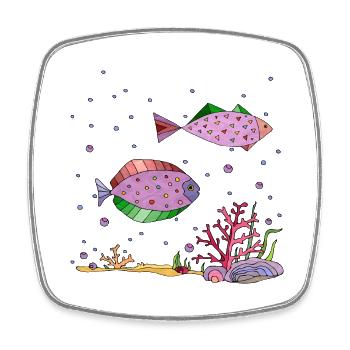 Fishes - Square fridge magnet - white - Front