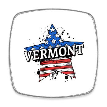 Vermont - USA - United States of America - Amerika - Square fridge magnet - white - Front