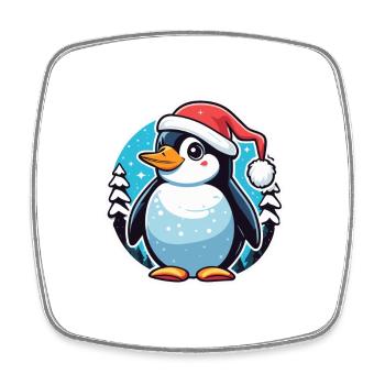 Penguin Christmas Illustration - Square fridge magnet - white - Front