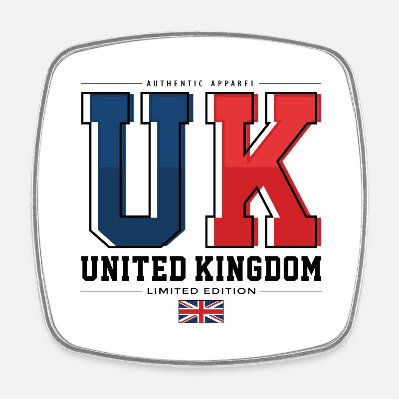 UK - Square fridge magnet - white