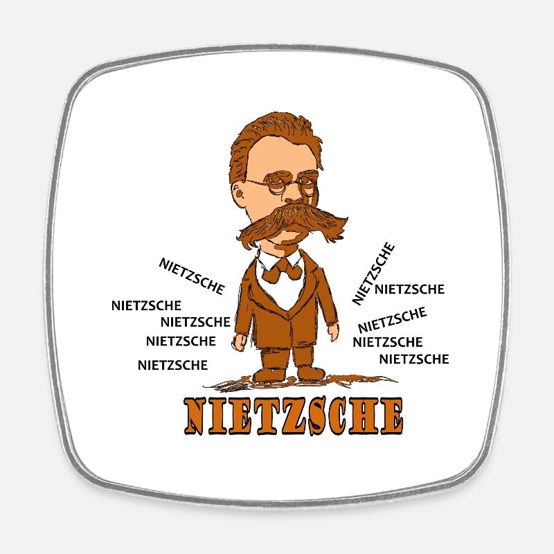 Nietzsche - Square fridge magnet - white