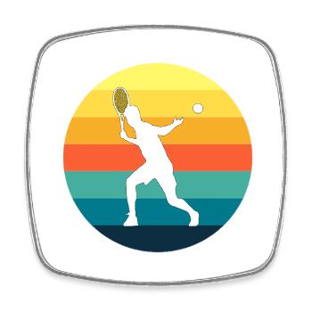 TENNIS JOUEUR JOUEUSE FAN CLUB SPORT - Magnet carré - blanc - Devant