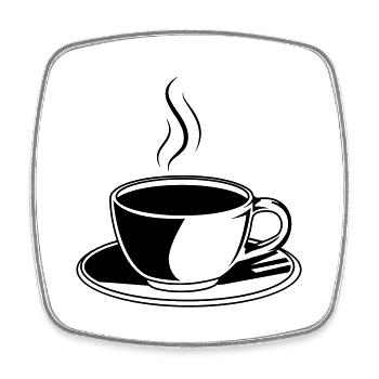 Coffee Cup Icon - Square fridge magnet - white - Front