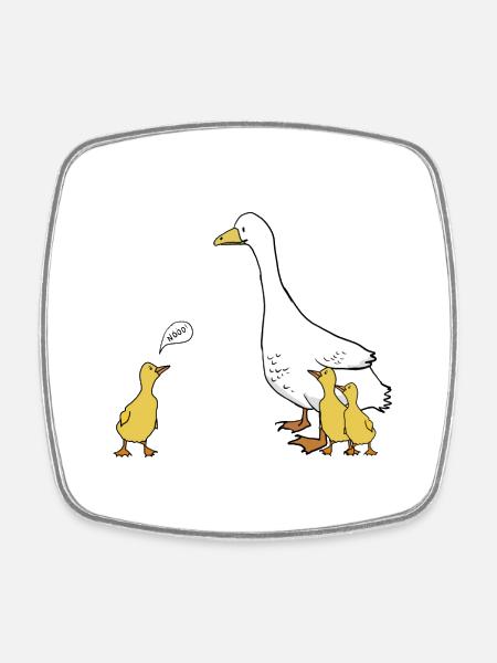 Gänse Nöööö - Viereckiger Kühlschrankmagnet - Weiß