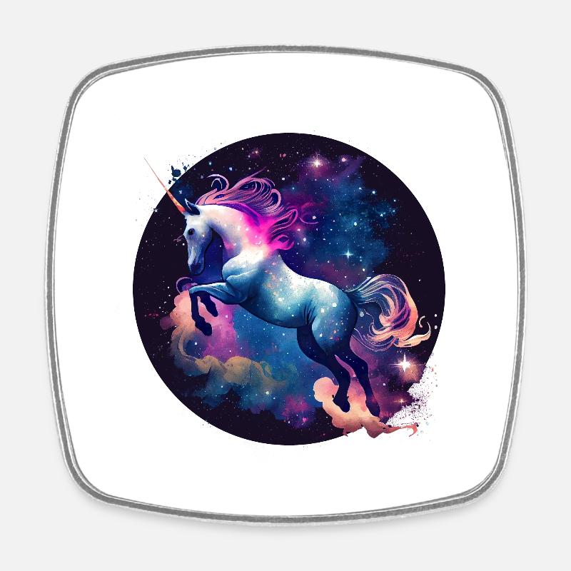 Magical unicorn - Square fridge magnet - white