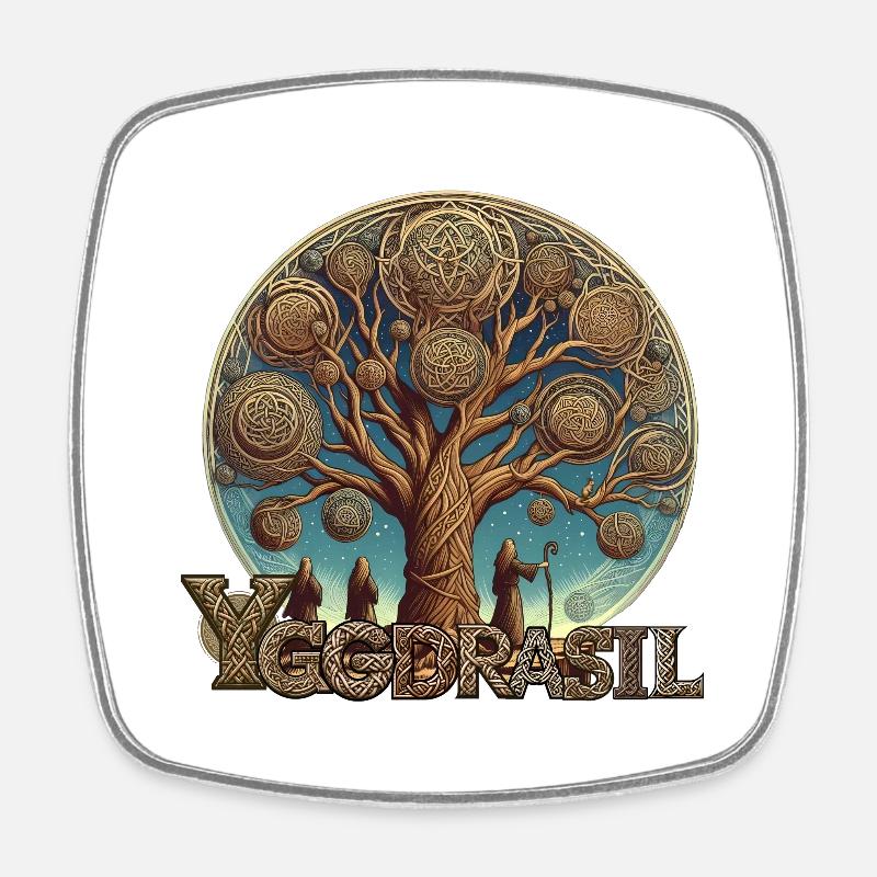 Yggdrasil - Square fridge magnet - white