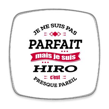 HIRO PARFAIT - PRENOM HIRO - Magnet carré - blanc - Devant