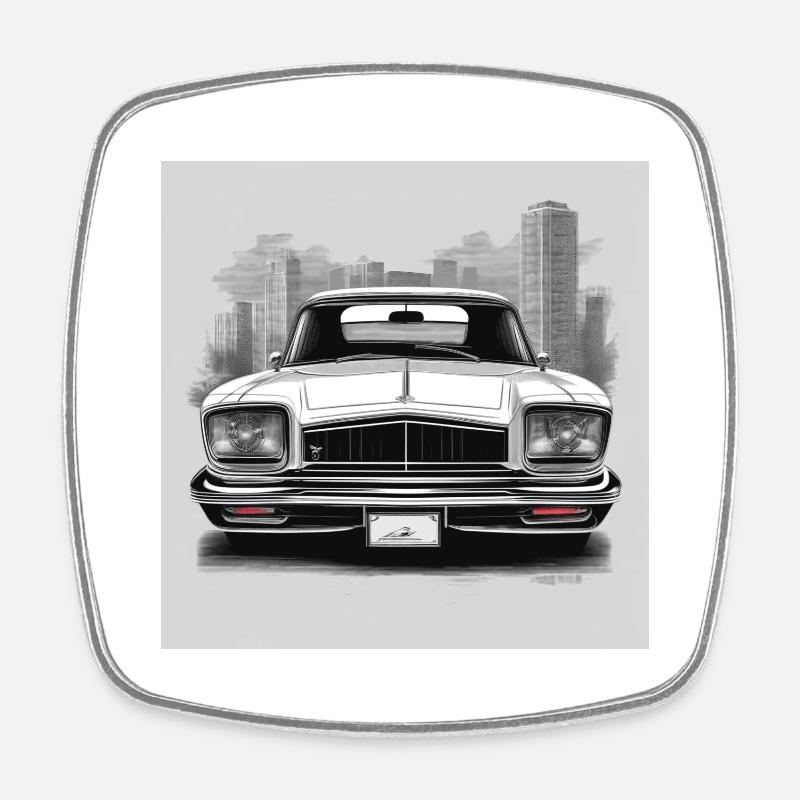tshirt Auto - Viereckiger Kühlschrankmagnet - Weiß