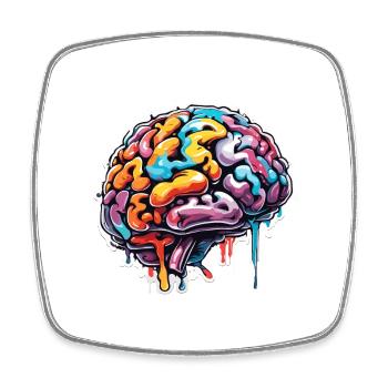 Brain / Knowledge / Intelligence / Smart / Thinking - Square fridge magnet - white - Front