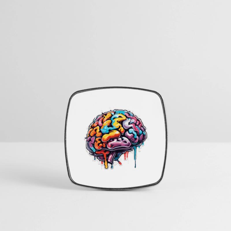 Brain / Knowledge / Intelligence / Smart / Thinking Square fridge magnet